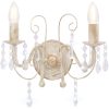 Vägglampa med pärlor antikvit 2 x E14-glödlampor vidaXL – miniatyr 3