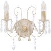 Vägglampa med pärlor antikvit 2 x E14-glödlampor vidaXL – miniatyr 4