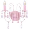Vägglampa med pärlor rosa 2 x E14-lampor vidaXL – miniatyr 4