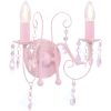 Vägglampa med pärlor rosa 2 x E14-lampor vidaXL – miniatyr 1