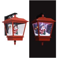 Vägglykta med lampa och jultomte röd 40x27x45 cm vidaXL
