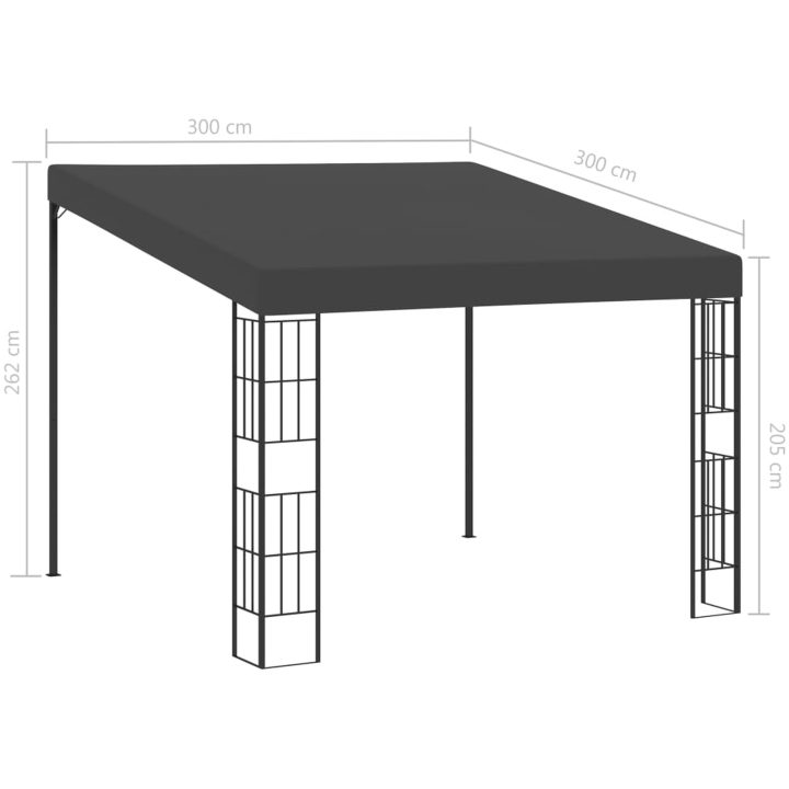Väggmonterad paviljong antracit tyg vidaXL 3 x 3 m – bild 6