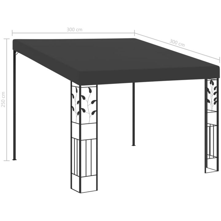 Väggmonterad paviljong antracit vidaXL 3 x 3 x 2.5 m – bild 6