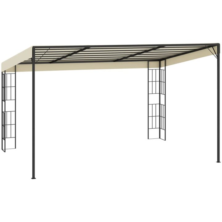 Väggmonterad paviljong gräddvit tyg vidaXL 3 x 4 m – bild 4