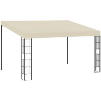 Väggmonterad paviljong gräddvit tyg vidaXL