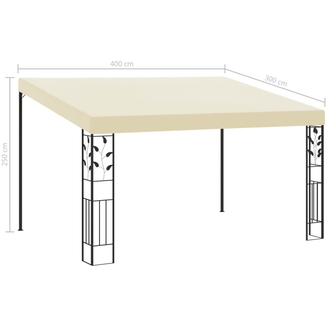 Väggmonterad paviljong gräddvit vidaXL 4 x 3 x 2.5 m – bild 6