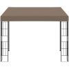 Väggmonterad paviljong taupe tyg vidaXL 3 x 3 m – miniatyr 2