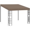 Väggmonterad paviljong taupe tyg vidaXL 3 x 3 m – miniatyr 1