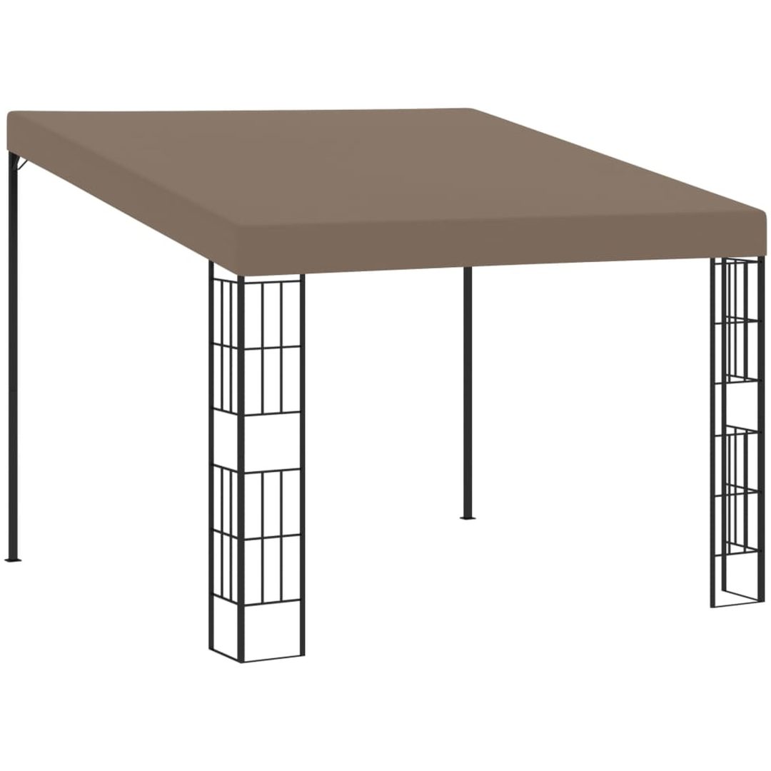 Väggmonterad paviljong taupe tyg vidaXL 3 x 3 m