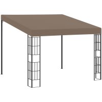 Väggmonterad paviljong taupe tyg vidaXL