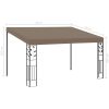 Väggmonterad paviljong taupe vidaXL 4 x 3 x 2.5 m – miniatyr 6