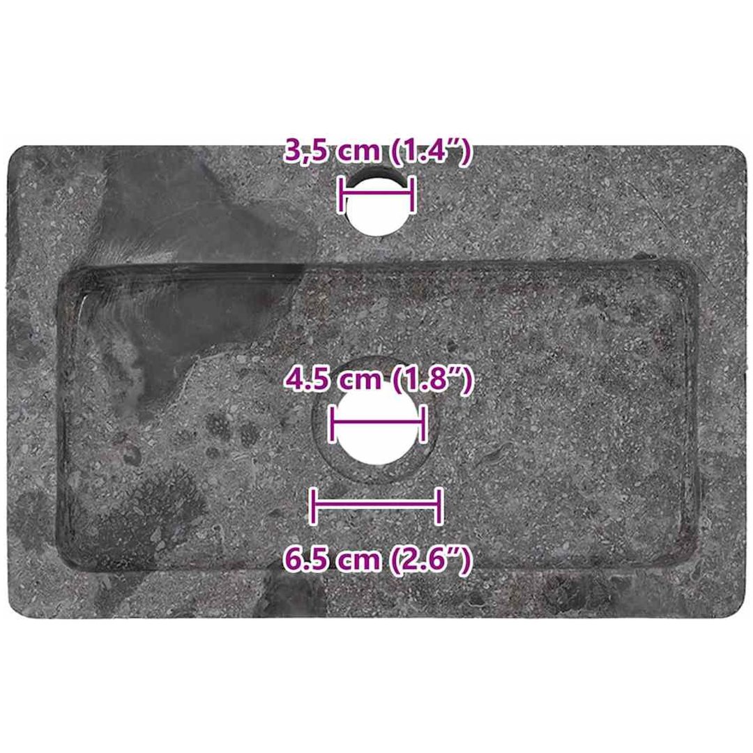 Väggmonterat handfat grå 38x24x6,5 cm marmor vidaXL – bild 10