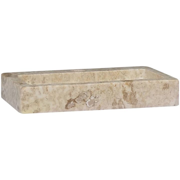Väggmonterat handfat gräddvit 38x24x6,5 cm marmor vidaXL – bild 3