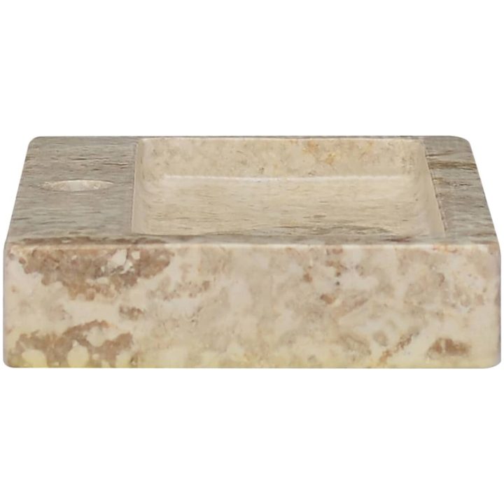 Väggmonterat handfat gräddvit 38x24x6,5 cm marmor vidaXL – bild 5