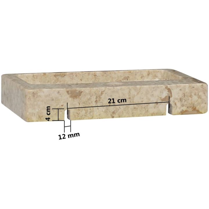 Väggmonterat handfat gräddvit 38x24x6,5 cm marmor vidaXL – bild 10