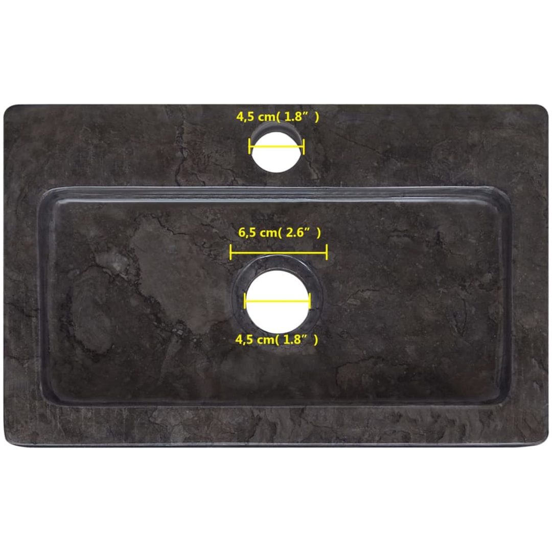 Väggmonterat handfat svart 38x24x6,5 cm marmor vidaXL – bild 12