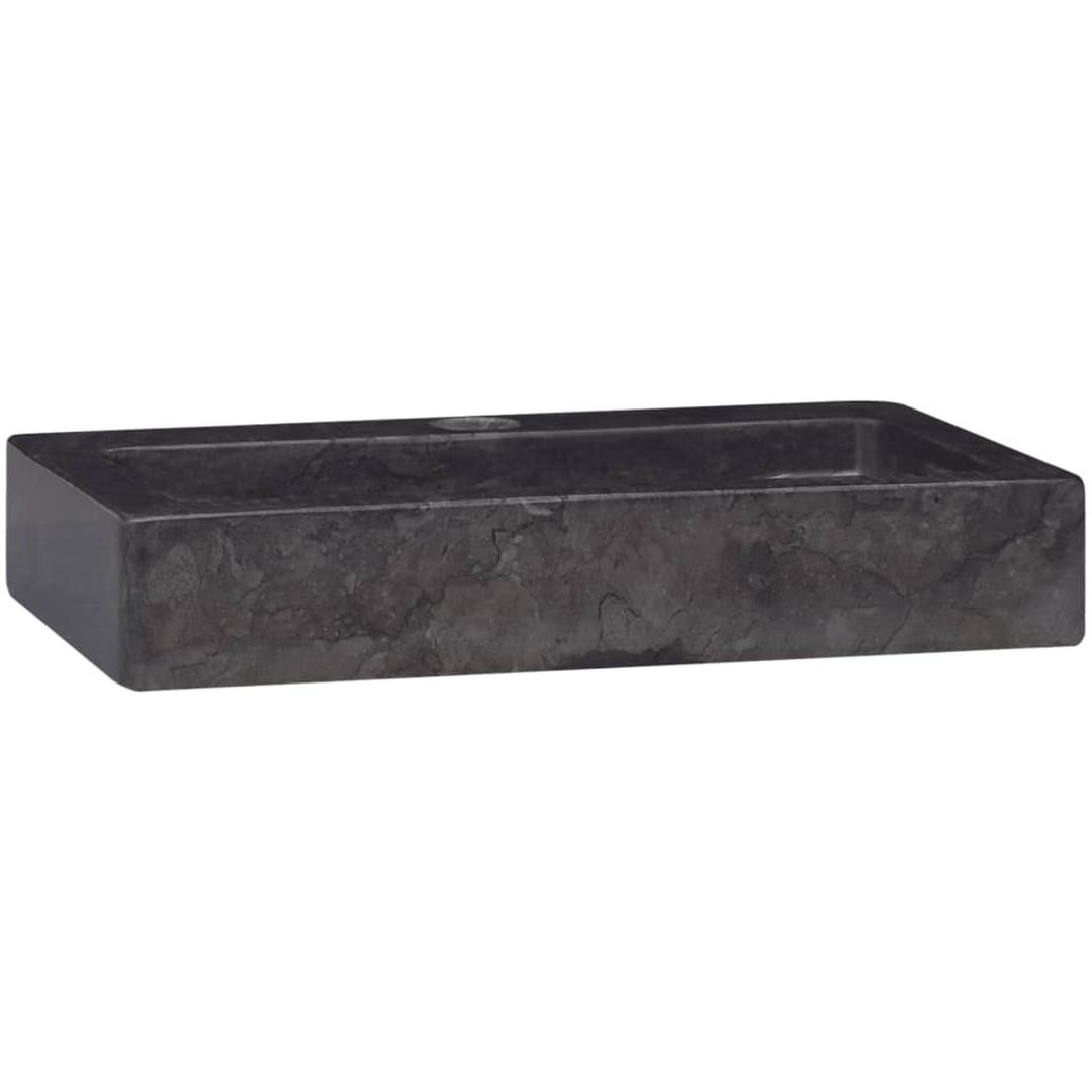 Väggmonterat handfat svart 38x24x6,5 cm marmor vidaXL – bild 3