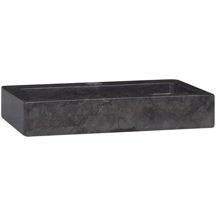Väggmonterat handfat svart 38x24x6,5 cm marmor vidaXL – bild 3