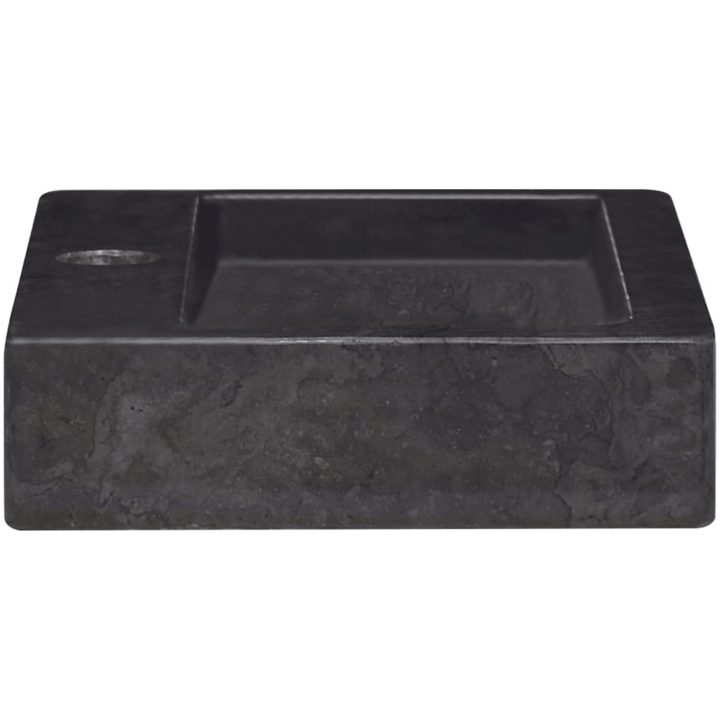 Väggmonterat handfat svart 38x24x6,5 cm marmor vidaXL – bild 5