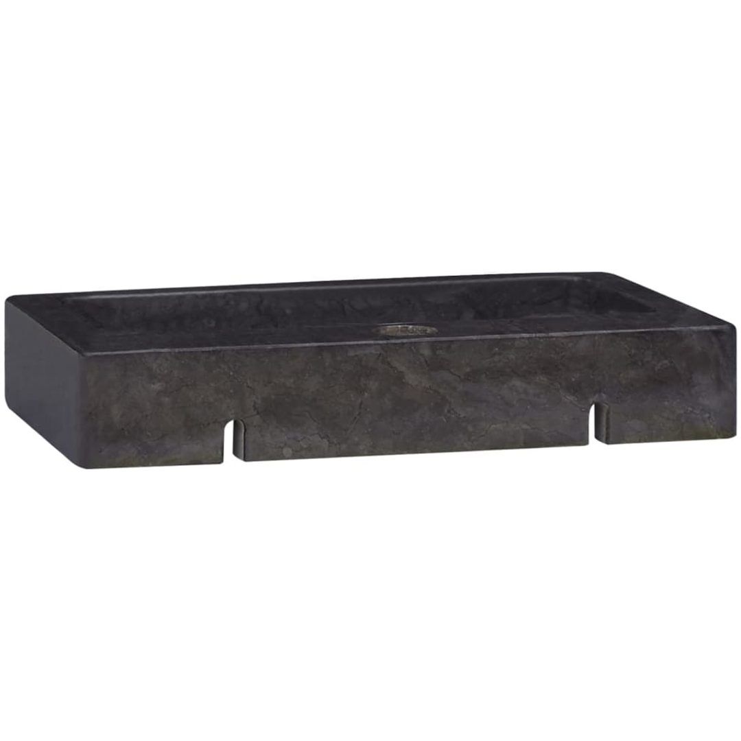 Väggmonterat handfat svart 38x24x6,5 cm marmor vidaXL – bild 6