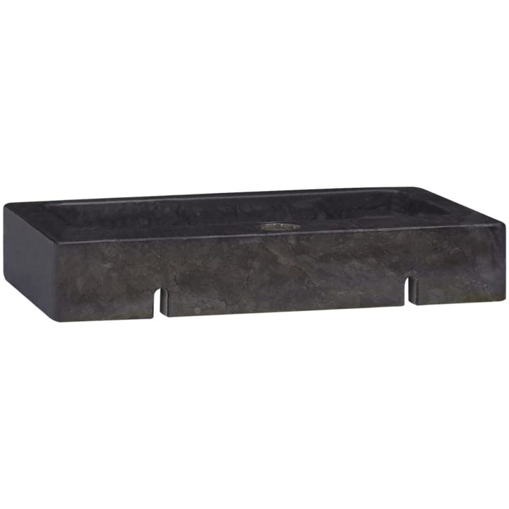 Väggmonterat handfat svart 38x24x6,5 cm marmor vidaXL – bild 6