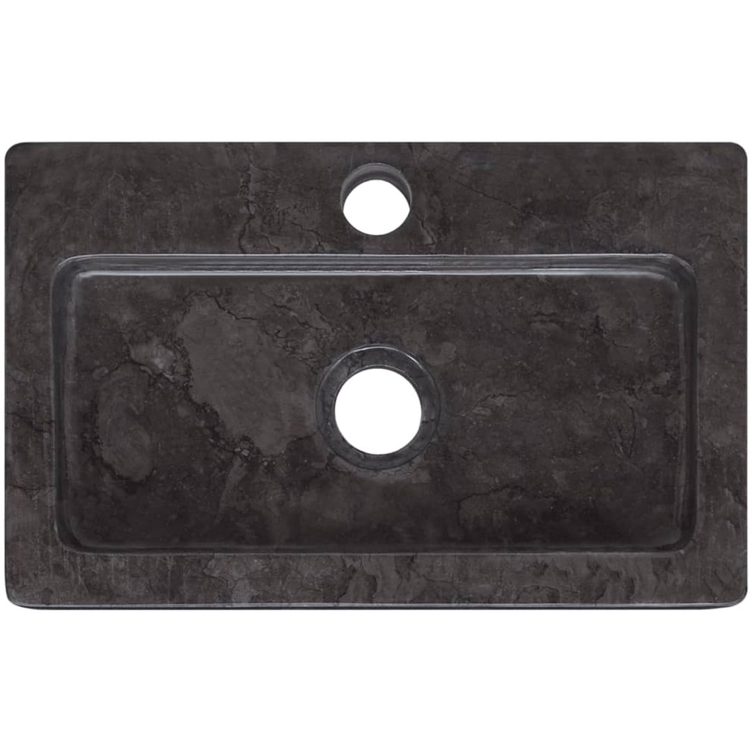 Väggmonterat handfat svart 38x24x6,5 cm marmor vidaXL – bild 7