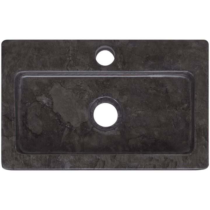 Väggmonterat handfat svart 38x24x6,5 cm marmor vidaXL – bild 7