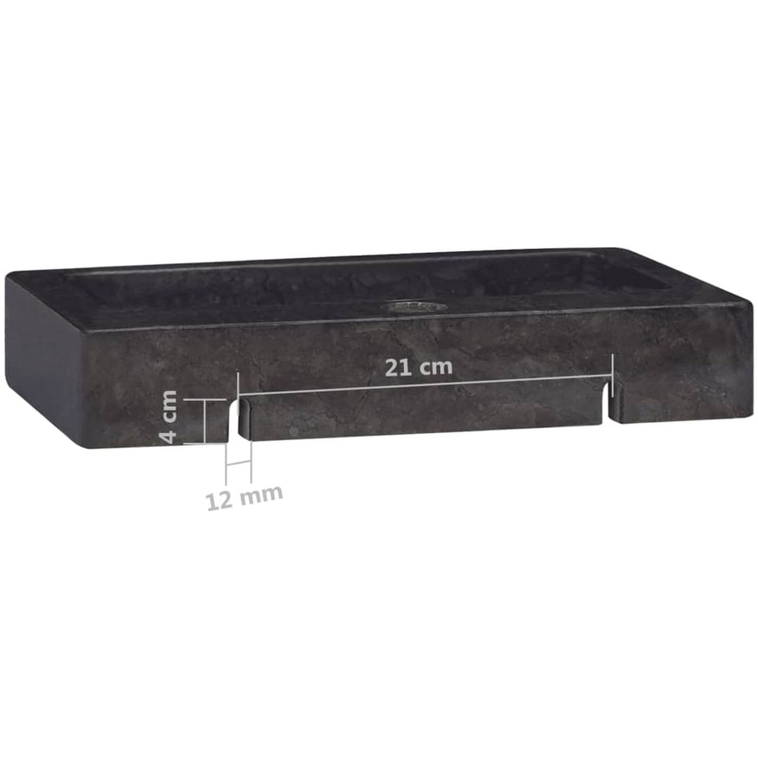 Väggmonterat handfat svart 38x24x6,5 cm marmor vidaXL – bild 10