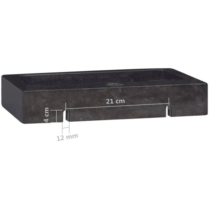 Väggmonterat handfat svart 38x24x6,5 cm marmor vidaXL – bild 10