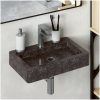 Väggmonterat handfat svart 38x24x6,5 cm marmor vidaXL – miniatyr 1
