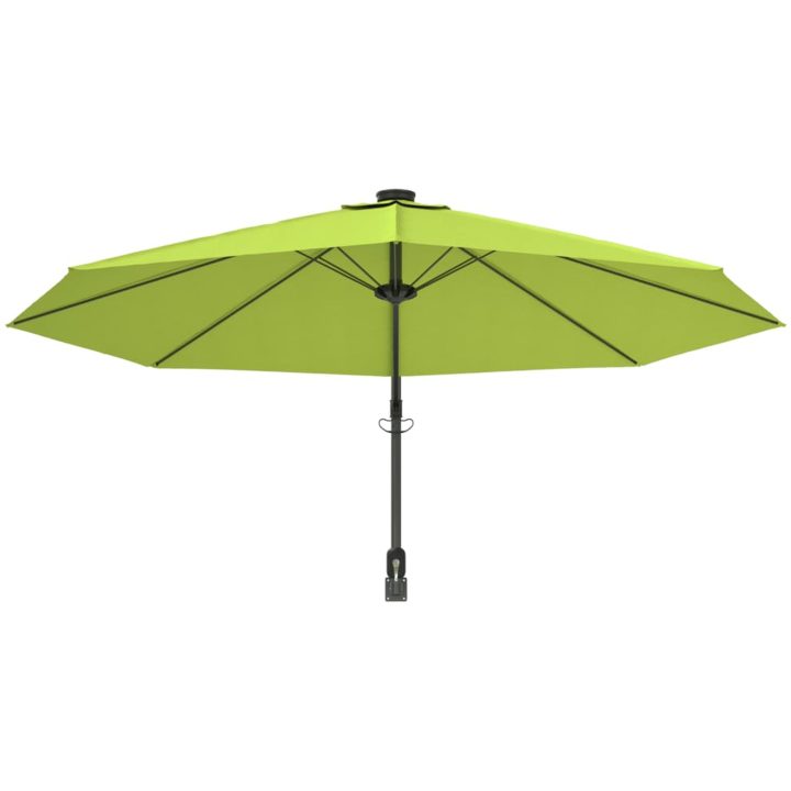 Väggmonterat parasoll med LED-lampor äppelgrön 290 cm vidaXL – bild 6