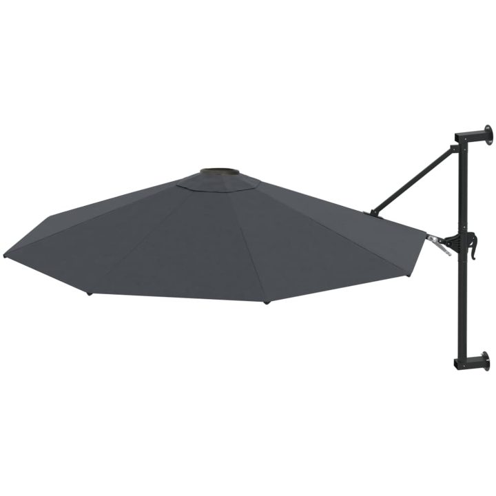 Väggmonterat parasoll med metallstång 300 cm antracit vidaXL – bild 2