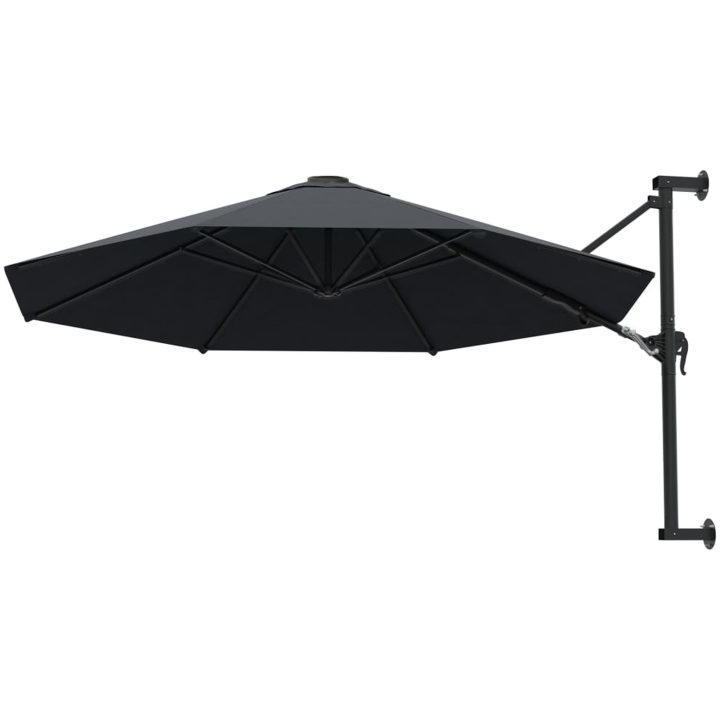 Väggmonterat parasoll med metallstång 300 cm antracit vidaXL – bild 3