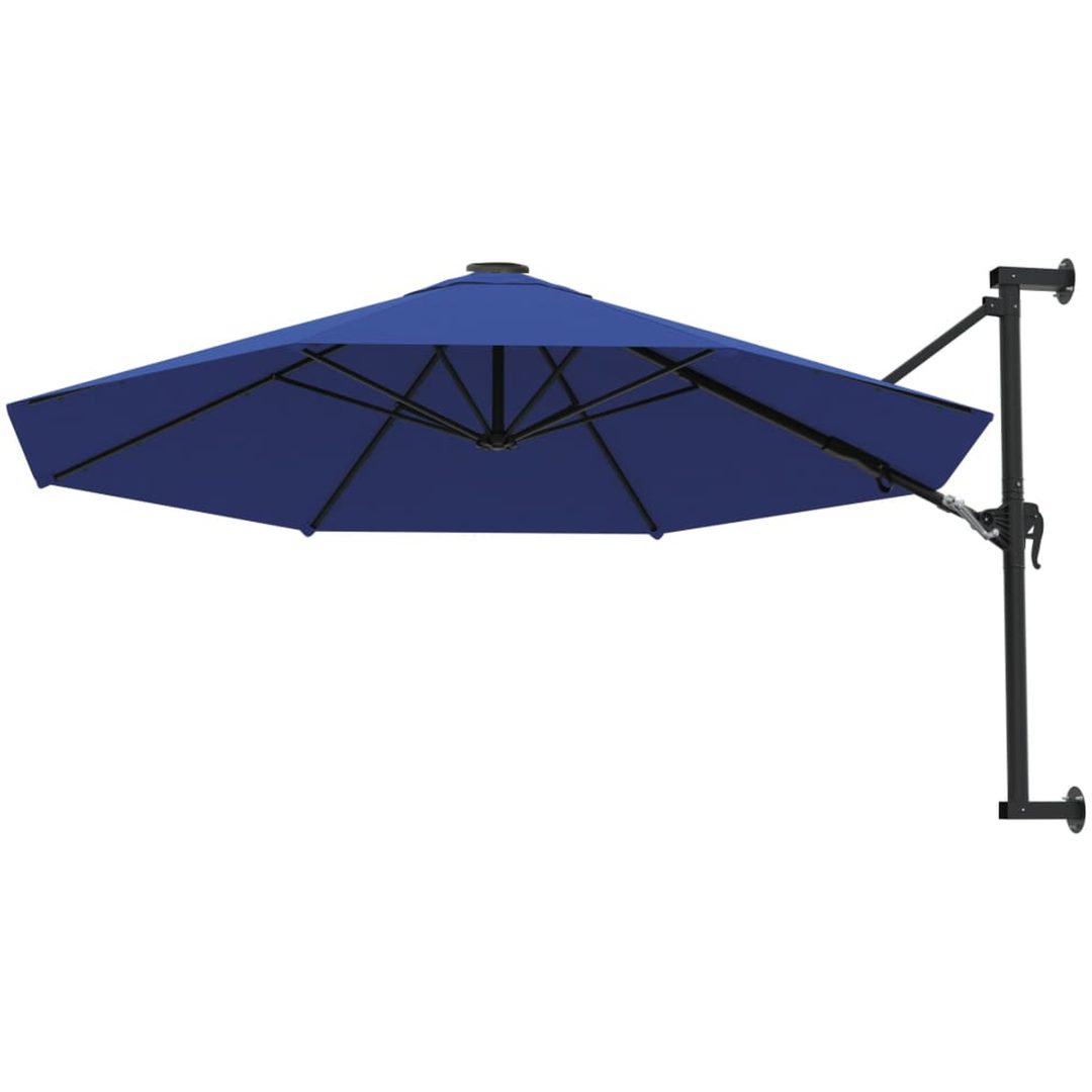 Väggmonterat parasoll med metallstång 300 cm blue vidaXL – bild 3