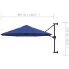 Väggmonterat parasoll med metallstång 300 cm blue vidaXL – miniatyr 8