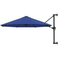 Väggmonterat parasoll med metallstång 300 cm blue vidaXL