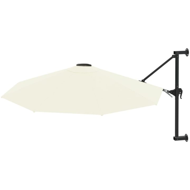 Väggmonterat parasoll med metallstång 300 cm sand vidaXL – bild 2