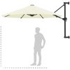 Väggmonterat parasoll med metallstång 300 cm sand vidaXL – miniatyr 9