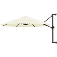 Väggmonterat parasoll med metallstång 300 cm sand vidaXL