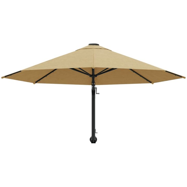 Väggmonterat parasoll med metallstång 300 cm taupe vidaXL – bild 4