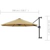 Väggmonterat parasoll med metallstång 300 cm taupe vidaXL – miniatyr 8