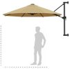 Väggmonterat parasoll med metallstång 300 cm taupe vidaXL – miniatyr 9