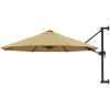 Väggmonterat parasoll med metallstång 300 cm taupe vidaXL – miniatyr 1