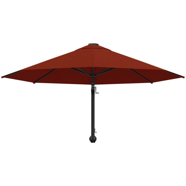 Väggmonterat parasoll med metallstång 300 cm terrakotta vidaXL – bild 4