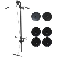 Väggmonterat power tower med viktskivor 40 kg vidaXL