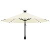 Väggmonterat trädgårdsparasoll med LEDs 300 cm sand vidaXL – miniatyr 4