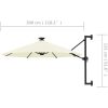 Väggmonterat trädgårdsparasoll med LEDs 300 cm sand vidaXL – miniatyr 9
