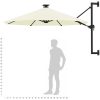 Väggmonterat trädgårdsparasoll med LEDs 300 cm sand vidaXL – miniatyr 10