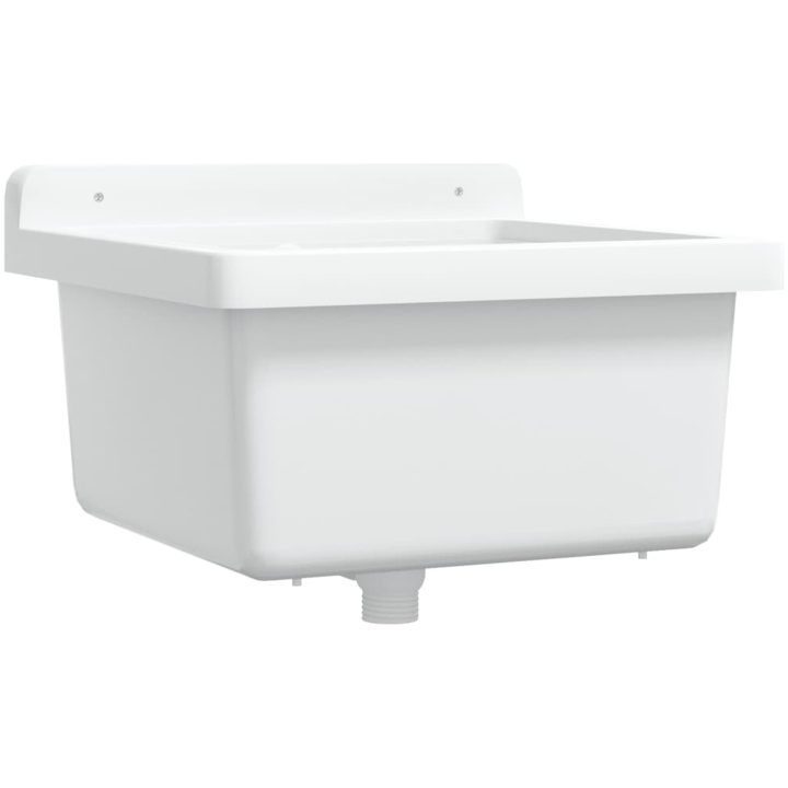 Väggmonterat tvättställ vit harts vidaXL 40 x 40 x 24 cm – bild 2