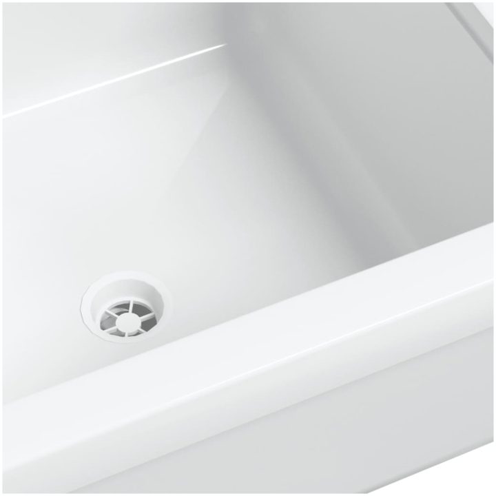 Väggmonterat tvättställ vit harts vidaXL 40 x 40 x 24 cm – bild 9
